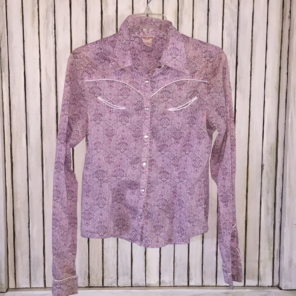 Guess Pearl Snap Top